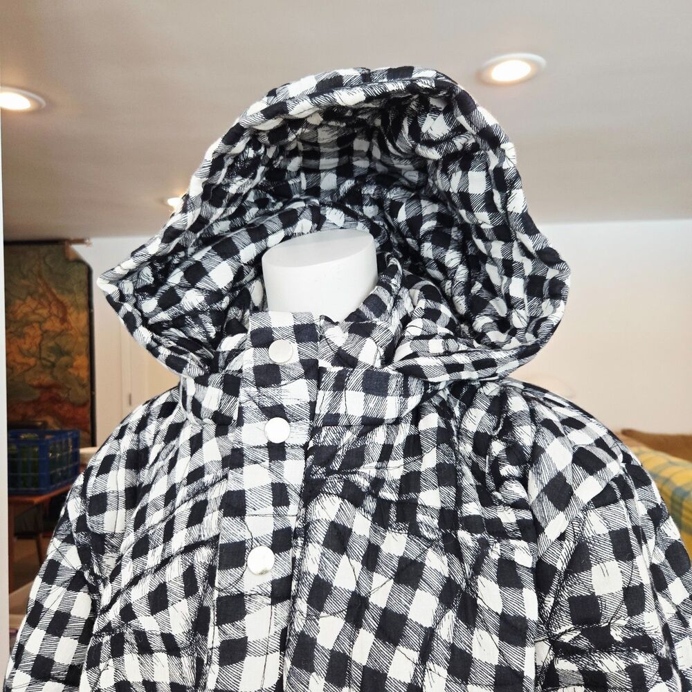 MII Collection Au Musee Oversized Quilted Jacket Sz M Check Cotton streetwear‎ - Picture 7 of 16